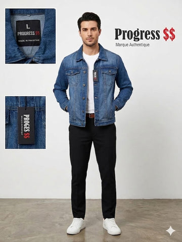 Progress $$ Premium Denim Jacket  Classic Fit