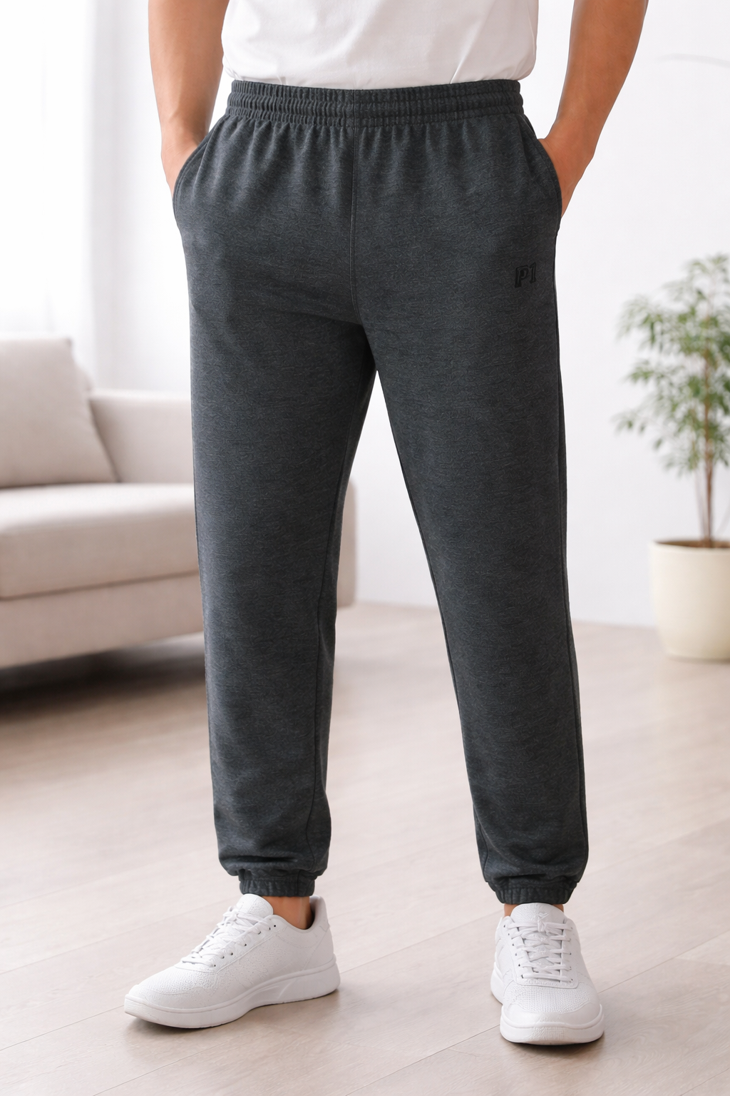 Men’s Premium Slim Fit Jogger Pants Casual Track Trousers (Black & Dark Grey)
